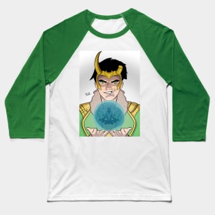 Loki, God of Stories. Baseball T-Shirt